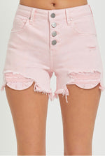 Pink Risen Denim Shorts