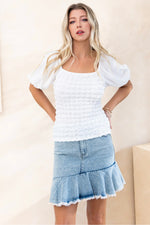 Better With Bubble Textured Top - White