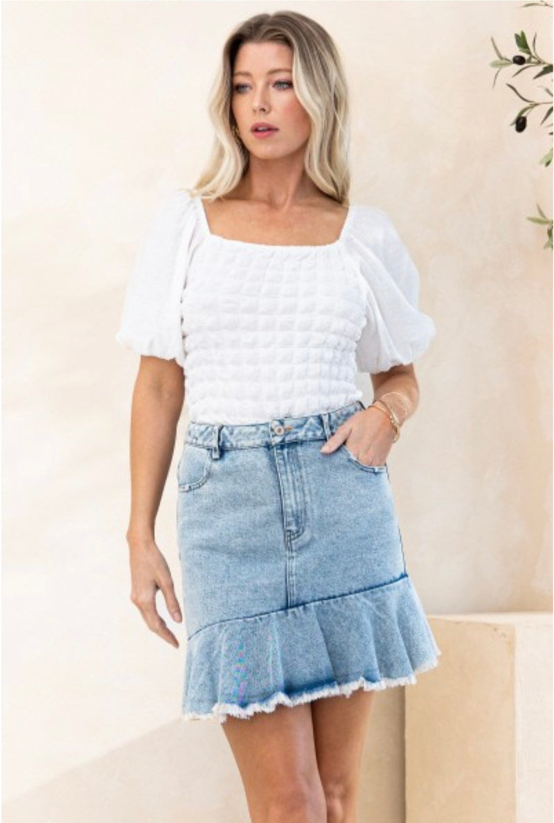 Better With Bubble Textured Top - White