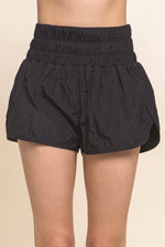 Fit Chic Hi Waisted Windbreaker Shorts | Black