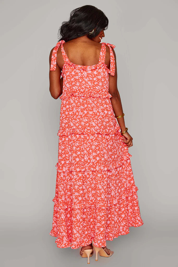 Libby Tie-Shoulder Maxi Dress - Mai Tai