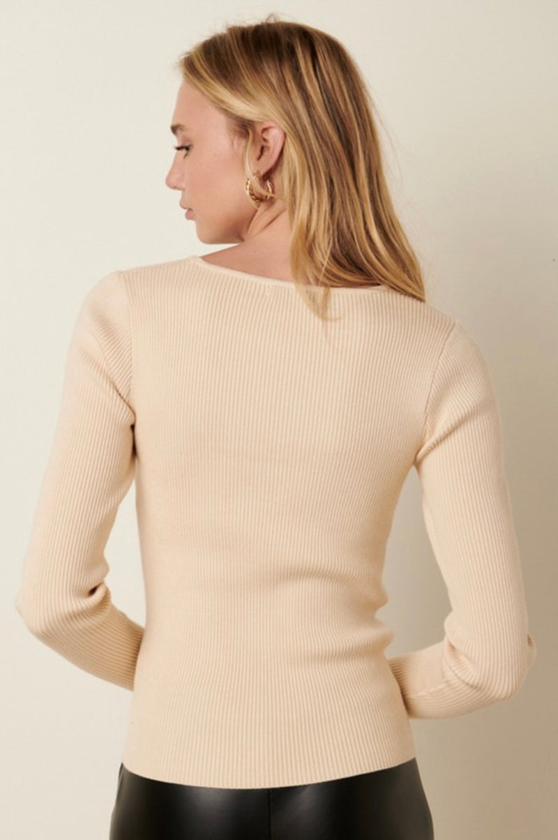 Insta Obsessed Ribbed Cut Out Long Sleeve