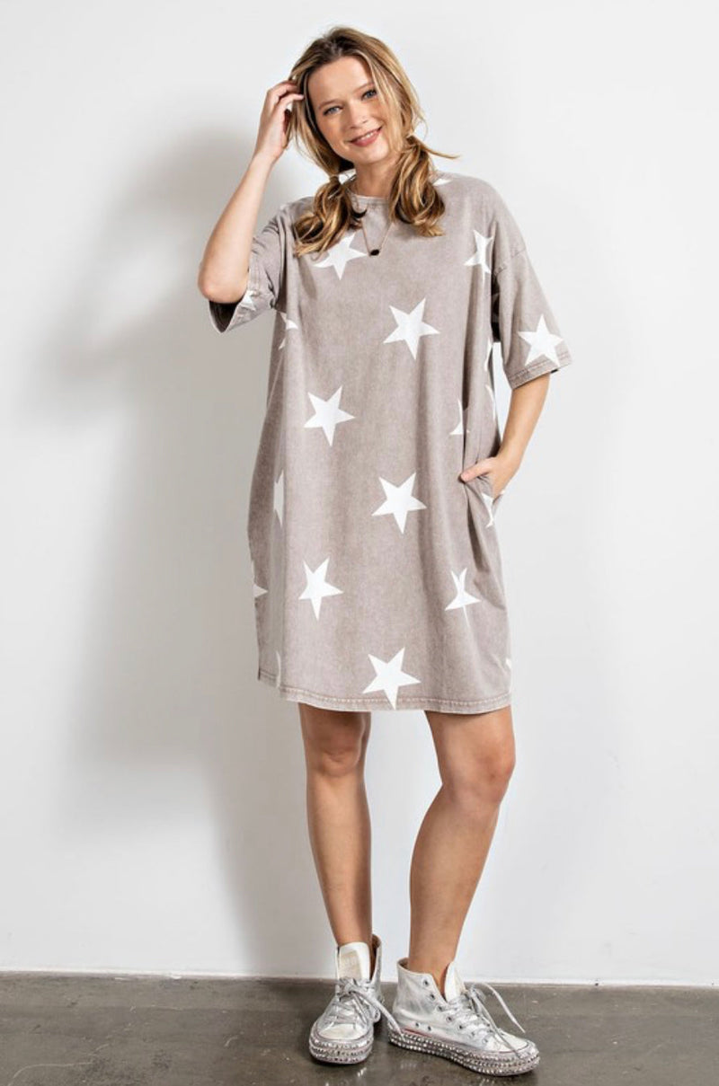 Starstruck T-Shirt Dress Mushroom FINAL SALE