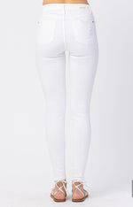 JUDY BLUE White Distressed Denim